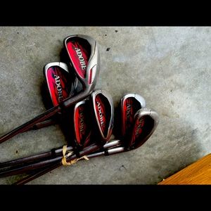 RED FIRE FLAMES BLAZE GOLF CLUB IRON SET